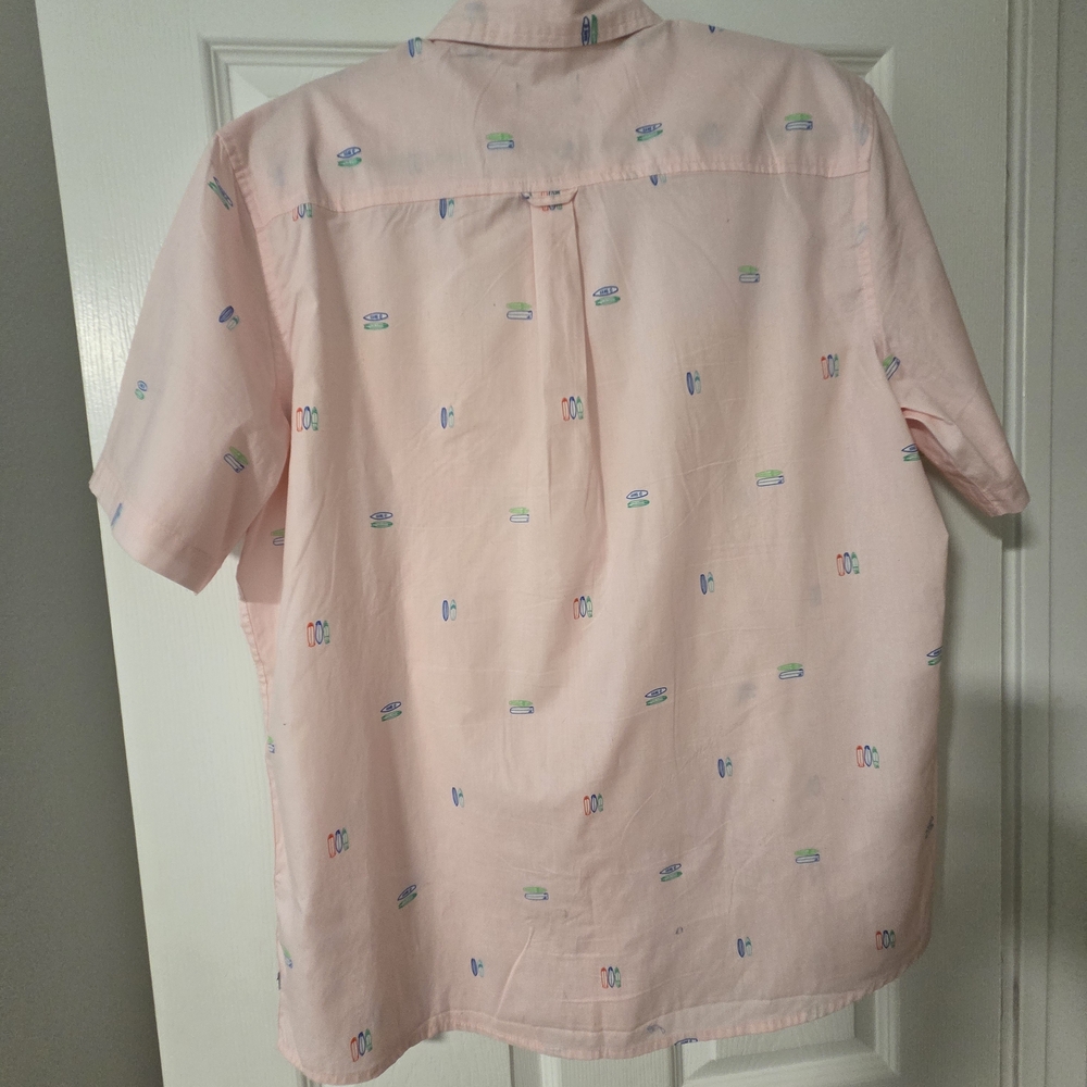 Chaps Pastel Pink Patterned Button Down Shirt - image 2